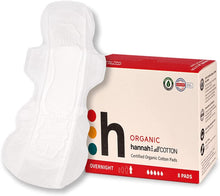 Load image into Gallery viewer, Hannah All Cotton Organic Overnight Pads