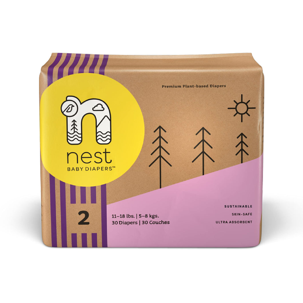 Nest Baby Disposable Premium Diapers, Size 2