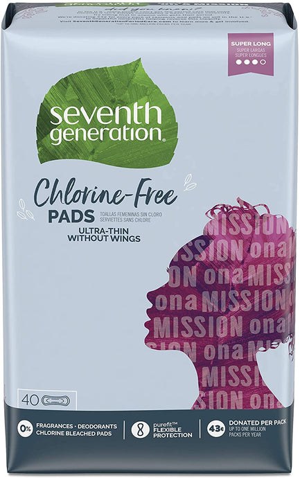 Seventh Generation Chlorine-Free Ultra-Thin Super Long Pads