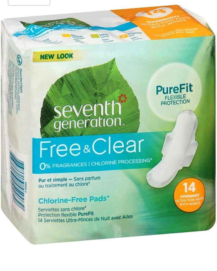 Seventh Generation Chlorine Free Overnight Maxi Pads